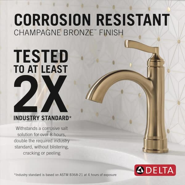 Faryn Gold Single Handle Single Hole Bathroom Faucet in Champagne Bronze