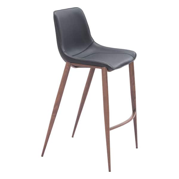 ZUO Magnus 29.9 in. Solid Back Plywood Frame Barstool with Faux Leather Seat - (Set of 2)