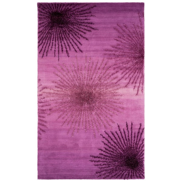 Soho 5 ft. x 8 ft. Purple Abstract Area Rug