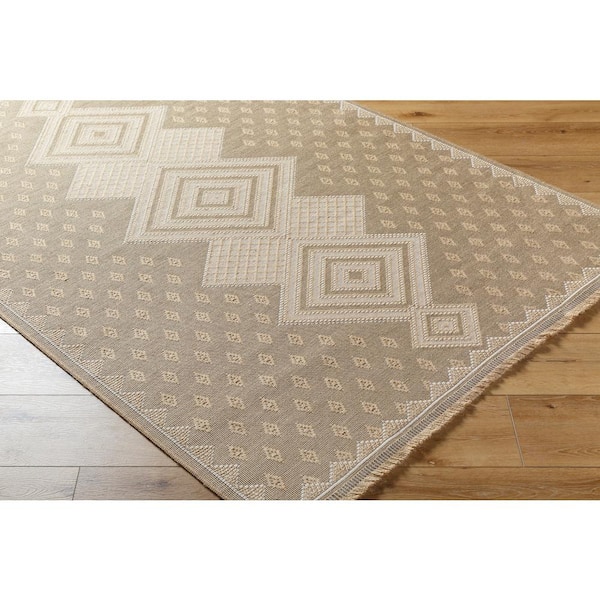 Mystery Tan/Beige 8 ft. x 10 ft. Cottage Indoor Area Rug