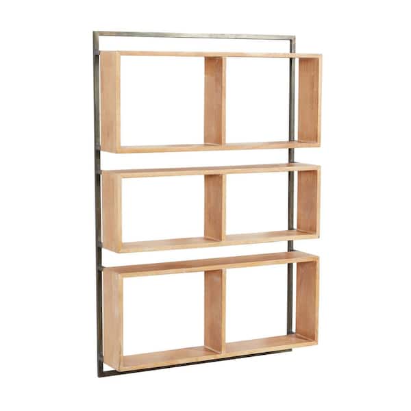 Litton Lane Gold Arched 3 Shelves Metal Wall Shelf