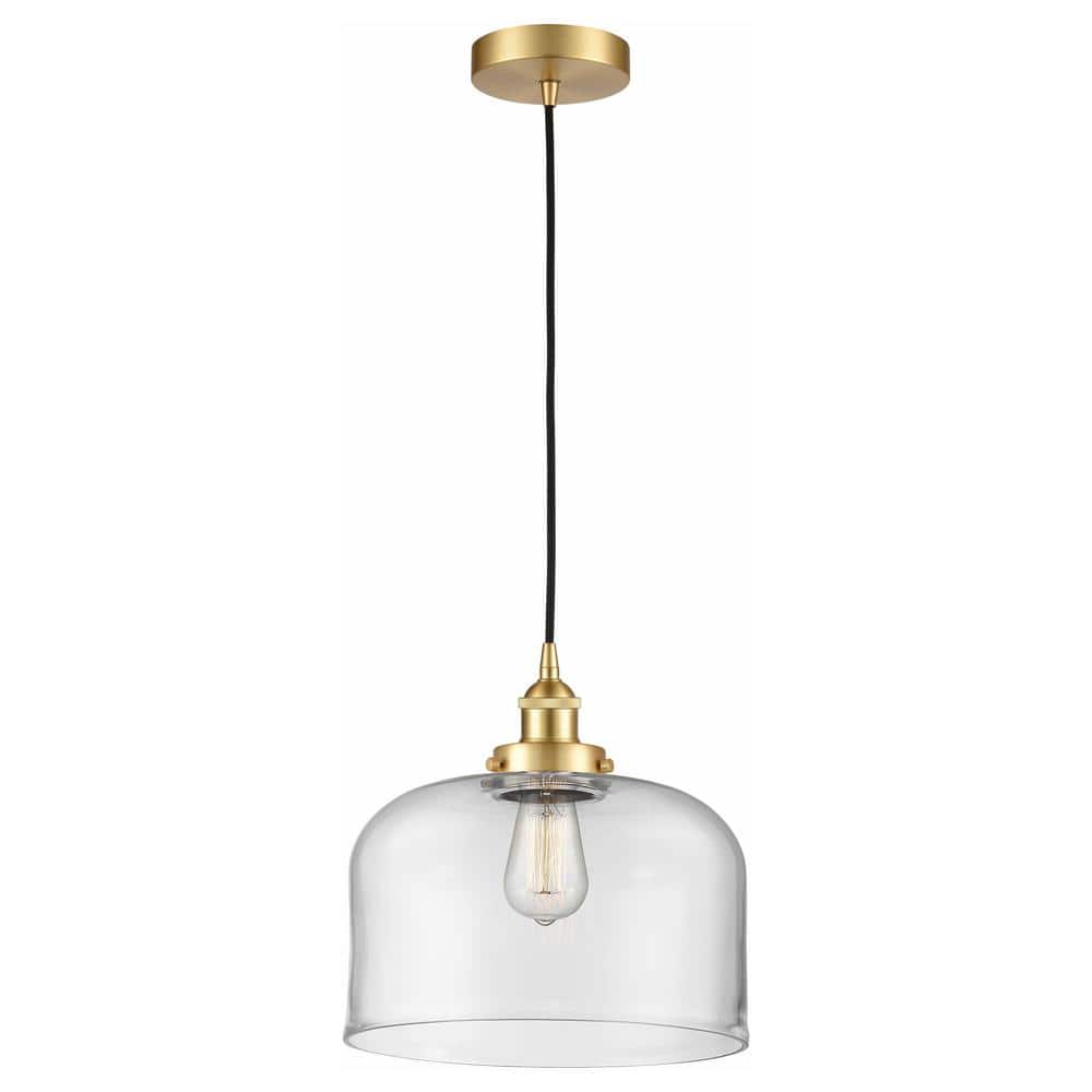 Bell 60-Watt 1-Light Satin Gold Standard Mini Pendant Light with Clear Glass Shade, No Bulbs Included price history on PriceWatchPro