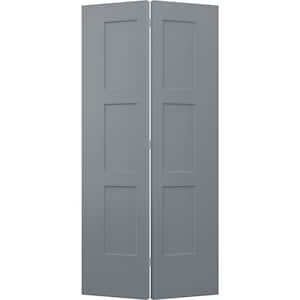 36 in. x 80 in. Birkdale Stone Stain Smooth Hollow Core Molded Composite Interior Closet Bi-fold Door