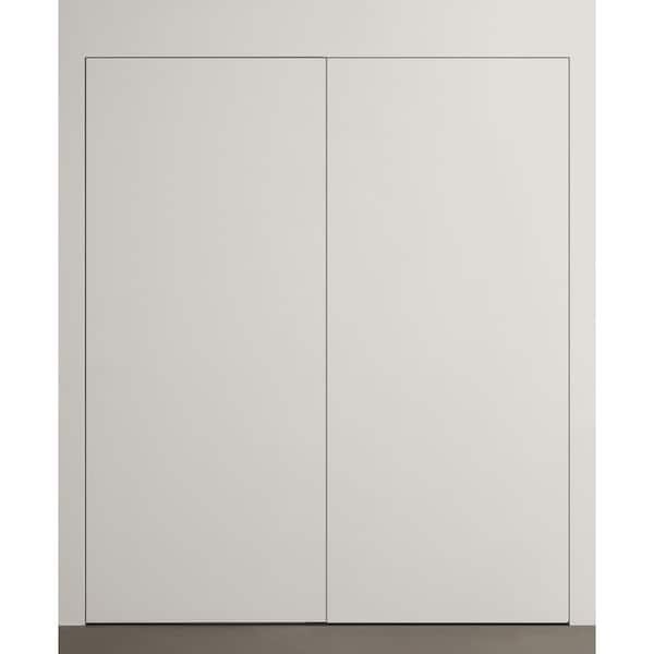Frameless Invisible R 36 in. x 80 in. Both Hands Active Primed Wood Solid Composite Core Double Prehung French Door