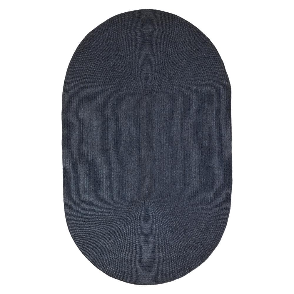 Braided Denim Blue 4 ft. x 6 ft. Oval Solid Indoor/Outdoor Area Rug price history on PriceWatchPro
