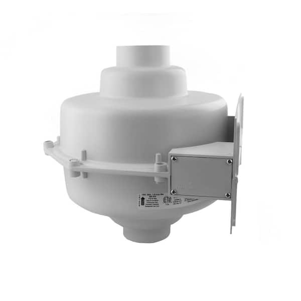 RadonAway GP301C 3 in. Inlet and Outlet Inline Radon Fan in White with 2.3 in. Maximum Operating Pressure