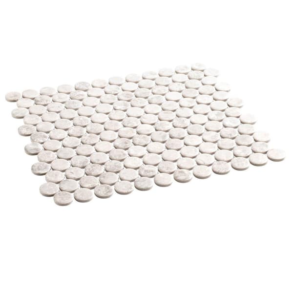 Estavo Tilford Grey 3/4-in. x 3/4 in. Penny Round Matte Porcelain Floor and Wall Mosaic Tile (9.5 sq. ft. / Case)