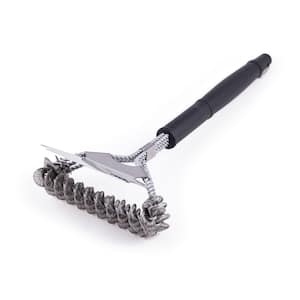 Dyna-glo 18 Flat Top Grill Brush With Palmyra Bristles And Stainless Steel  Scraper - Black : Target