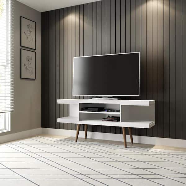 Manhattan Comfort Utopia 53.14 in. White Composite Wood TV Stand