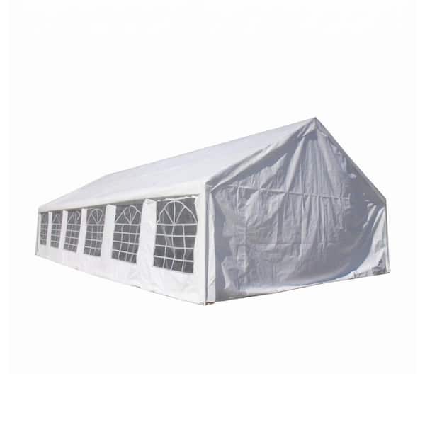 20 ft. x 40 ft. x 11 ft. White Roof Steel Carport Heavy Duty Party Wedding Tent with PE Canopy Cover