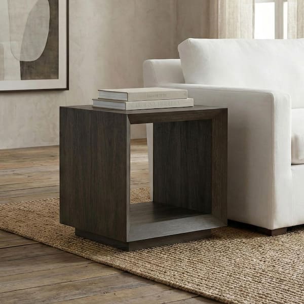Tannen 22 in. Alder Brown Rectangular MDF Top End Table