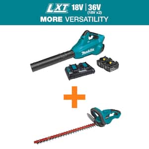 LXT 18V X2 (36V) Lithium-Ion Brushless Cordless Leaf Blower Kit (5.0Ah) with LXT Cordless 22 in. Hedge Trimmer