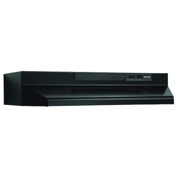 Broan-NuTone F40000 30 in. 230 Max Blower CFM Convertible Under-Cabinet Range Hood with Light in Black
