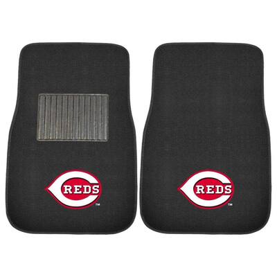 MLB Cincinnati Reds 2-Piece 17 in. x 25.5 in. Carpet Embroidered Car Mat