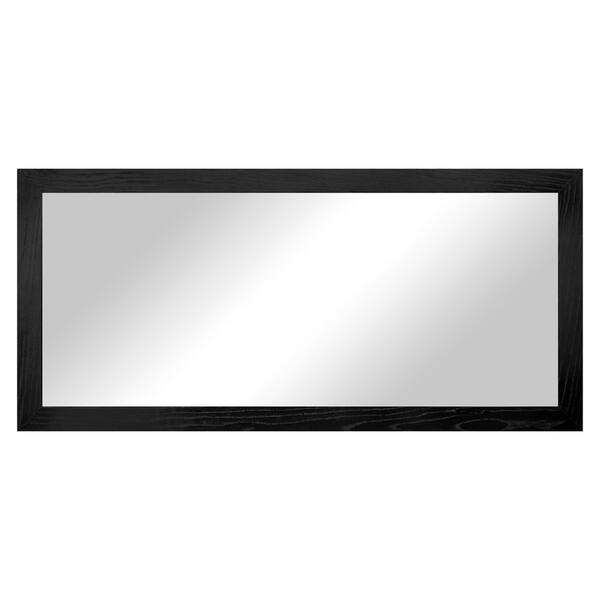 3 in Black Frame (72 in. W x 33 in. H) Oak Hardwood Rectangle Wall Mirror