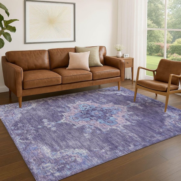 Chantille Machine Washable Indoor/Outdoor Abstract ACN2321 Purple 10 ft. x 14 ft. Area Rug