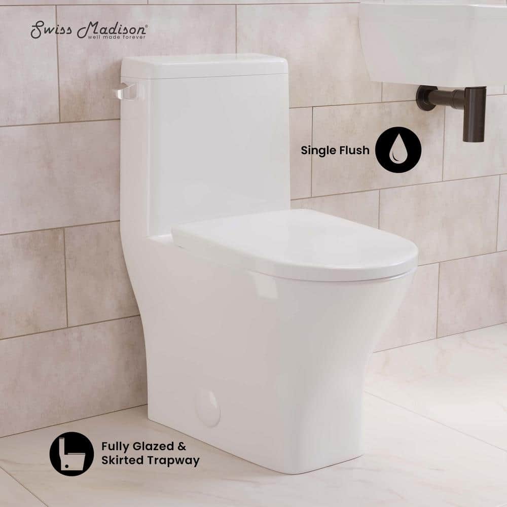 Sublime II White Ceramic Round One-Piece Toilet