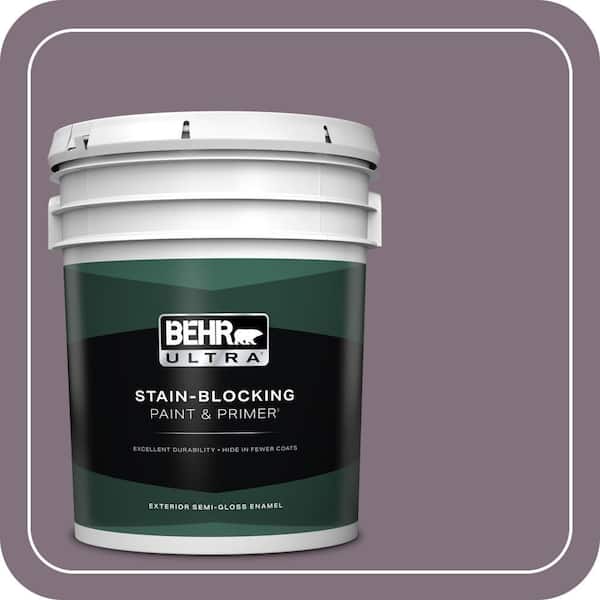 BEHR ULTRA 5 gal. #690F-6 Wine Frost Semi-Gloss Enamel Exterior Paint & Primer