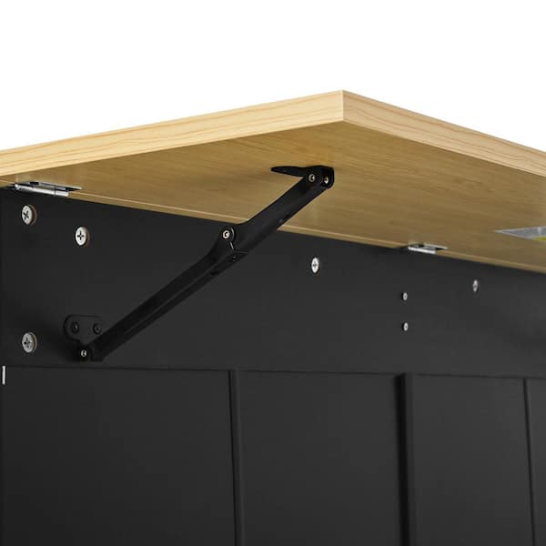 Harper & Bright Designs Black Rubber Wood 50.3 in. W Kitchen