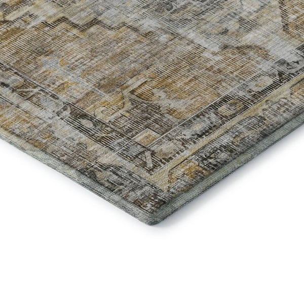 Mayfield Premium Machine Washable Abstract AMF1729 Brown 2 ft. x 3 ft. Area Rug