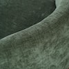 Close-up swatch of the green fabric upholstery.