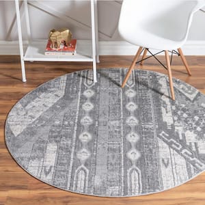 Portland Orford Gray 7 ft. x 7 ft. Round Area Rug