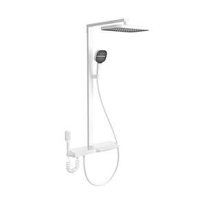 Single Handle 4-Spray Shower Faucet 2.34 GPM Thermostatic Shower System with Anti Scald and 13 in. Shower Head in White