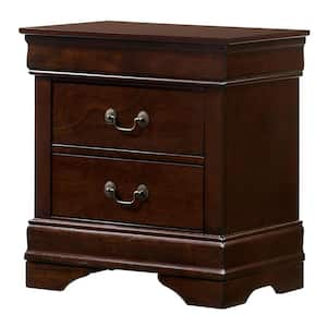 Burkhart Cherry 2-Drawer 21.63 in. W Nightstand