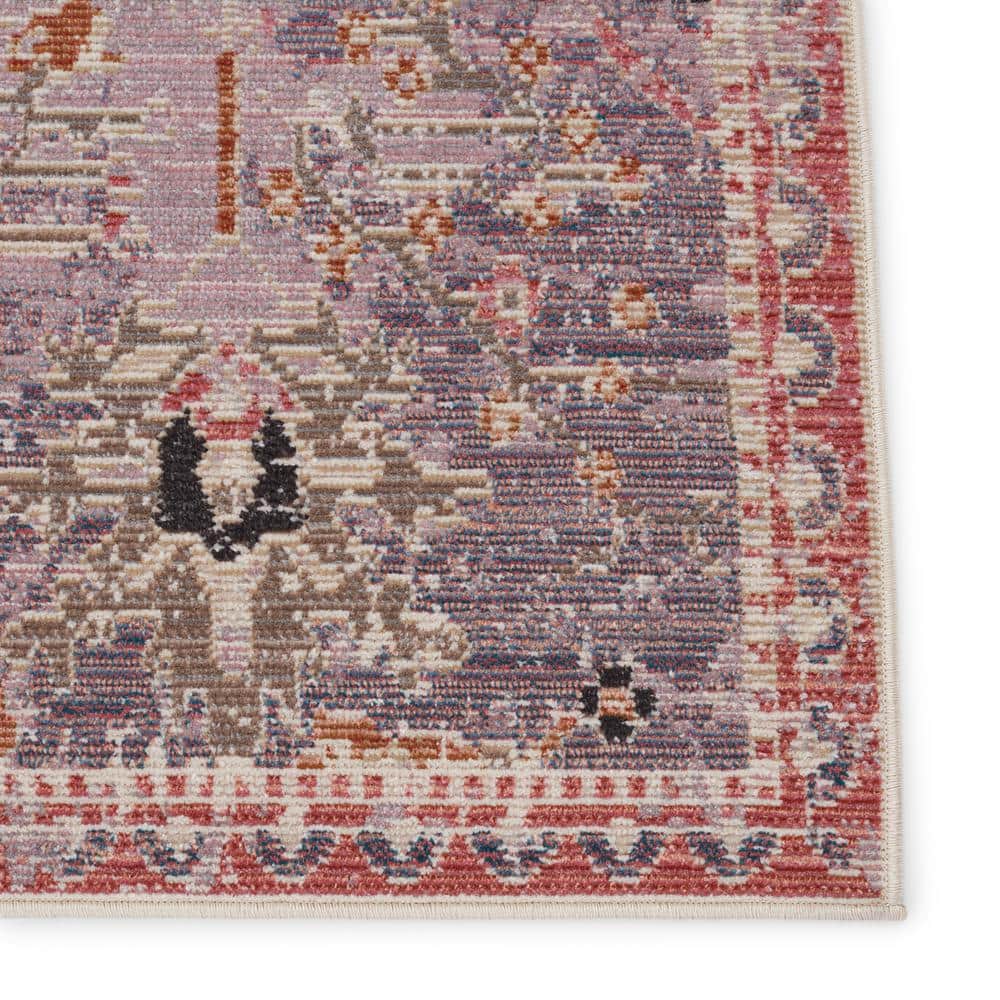 Elva Lavender and Gold Rectangular Synthetic Area Rug
