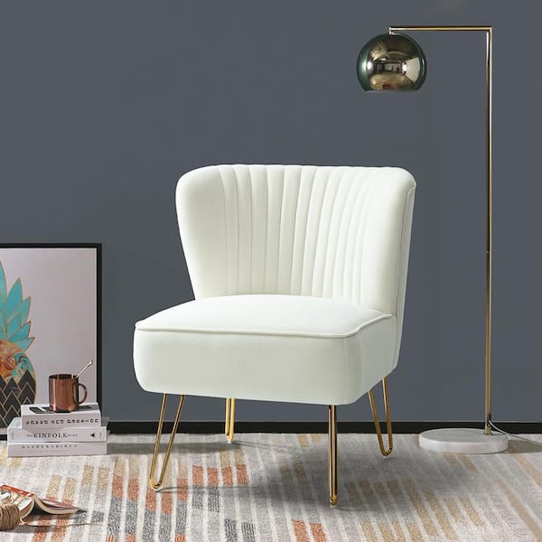 Alonzo Ivory Side Chair with Tufted Back