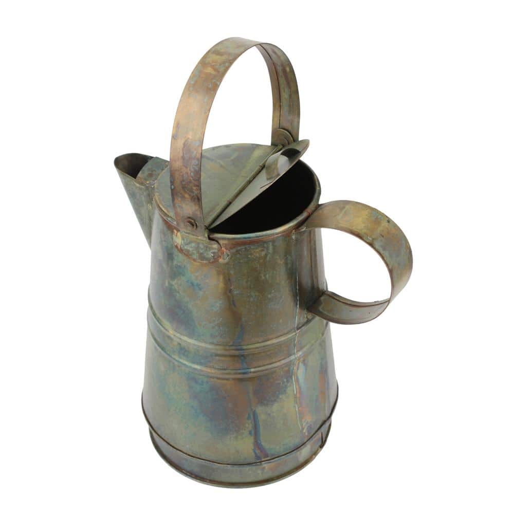 7.5 Inch Rustic Weathered Metal Pitcher with Handles