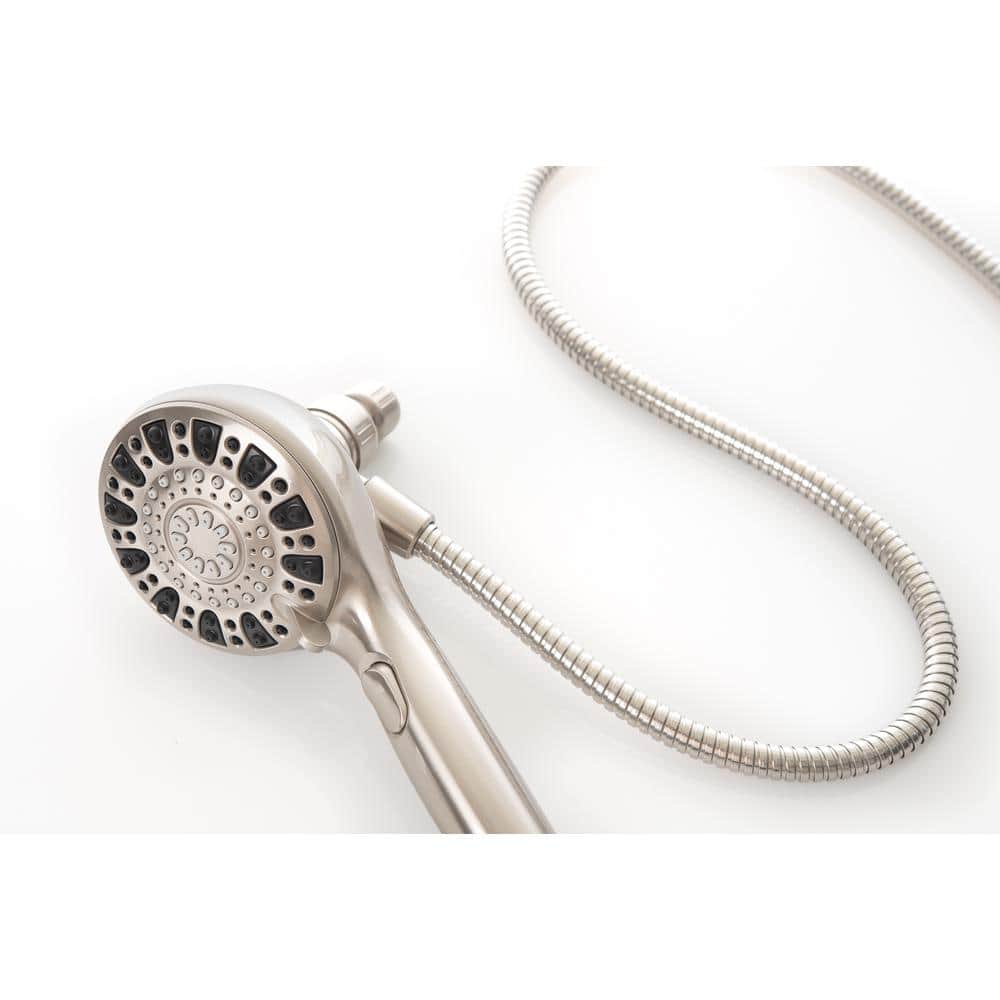 Brushed Nickel 6-Spray Wall Mount Handheld Shower Head