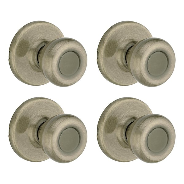 Tylo Antique Brass Passage Hall/Closet Door Knob 4-Pack