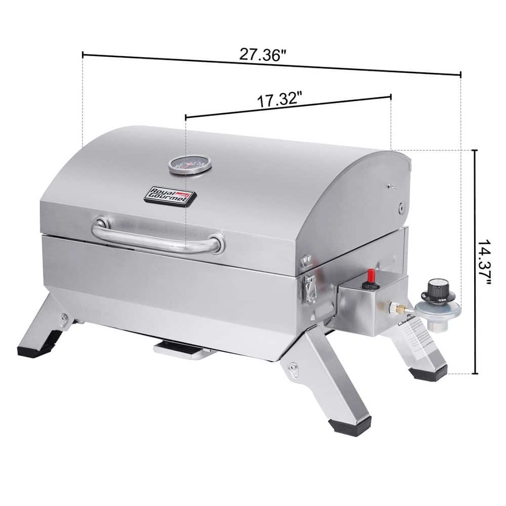 Stainless Steel Portable Propane Gas Grill with Folding Legs