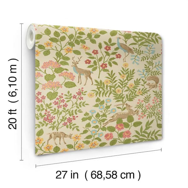 Erin & Ben Co. Heirloom Floral Peel & Stick Wallpaper - Taupe & Multi