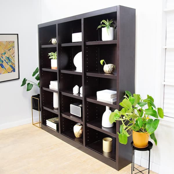 Concepts In Wood 72 in. Espresso Wood 15-shelf Standard Bookcase
