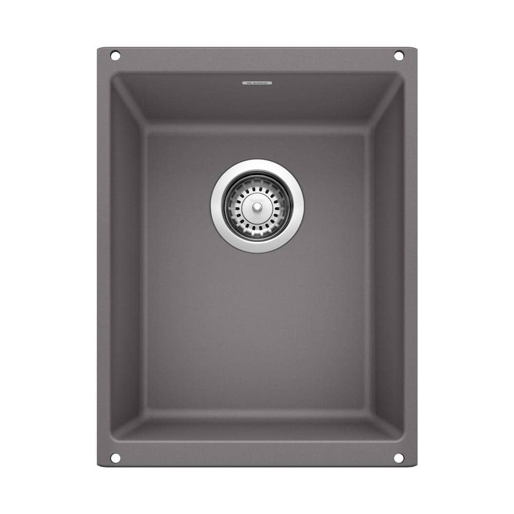 PRECIS Gray Granite Composite 13.75 in. Undermount Bar Sink in Cinder