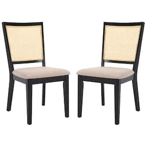 Margo Black/Beige 16.8 in. Rattan Dining Chair (Set of 2)