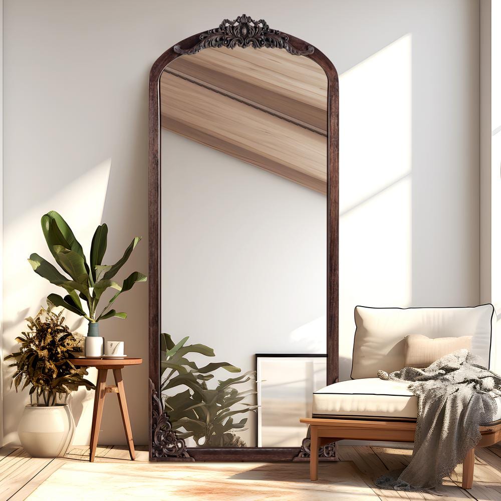 Lirago 21 in. W x 64 in. H Carved Wooden Full Length Mirror Lirago 21 in. W x 64 in. H Carved Wooden Full Length Mirror