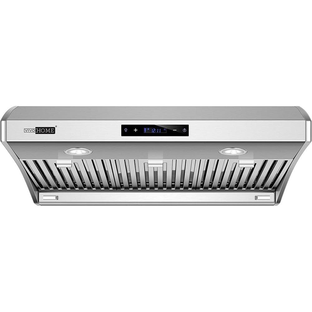 30 in. 700-800 CFM Touch Screen Under Cabinet with LED Light Range Hood in Stainless Steel