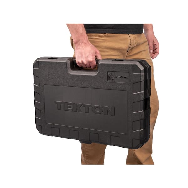 TEKTON 3/4 in. Drive 6-Point Impact Socket Set with Case, 35-Piece