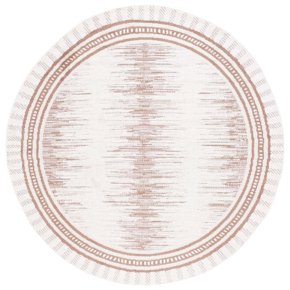 Alamo 7 ft. x 7 ft. Taupe/Ivory Horizontal Transitional Round Area Rug price history on PriceWatchPro
