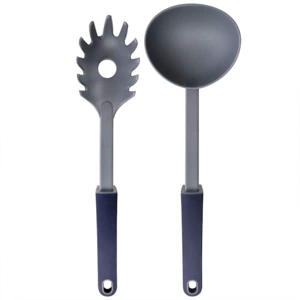 Oster Bluemarine 2 Piece Ladle and Pasta Server Utensil Set in Navy Blue