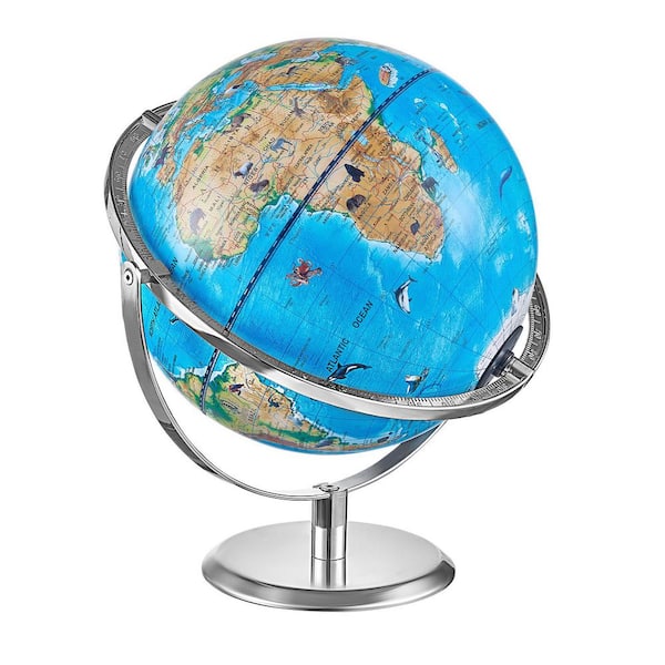 SKYSHALO 13.38 in. x 10 in. 254 mm, Educational Globe, Interactive AR World Globe with APP LED Night Light 720° Rotation for Kids