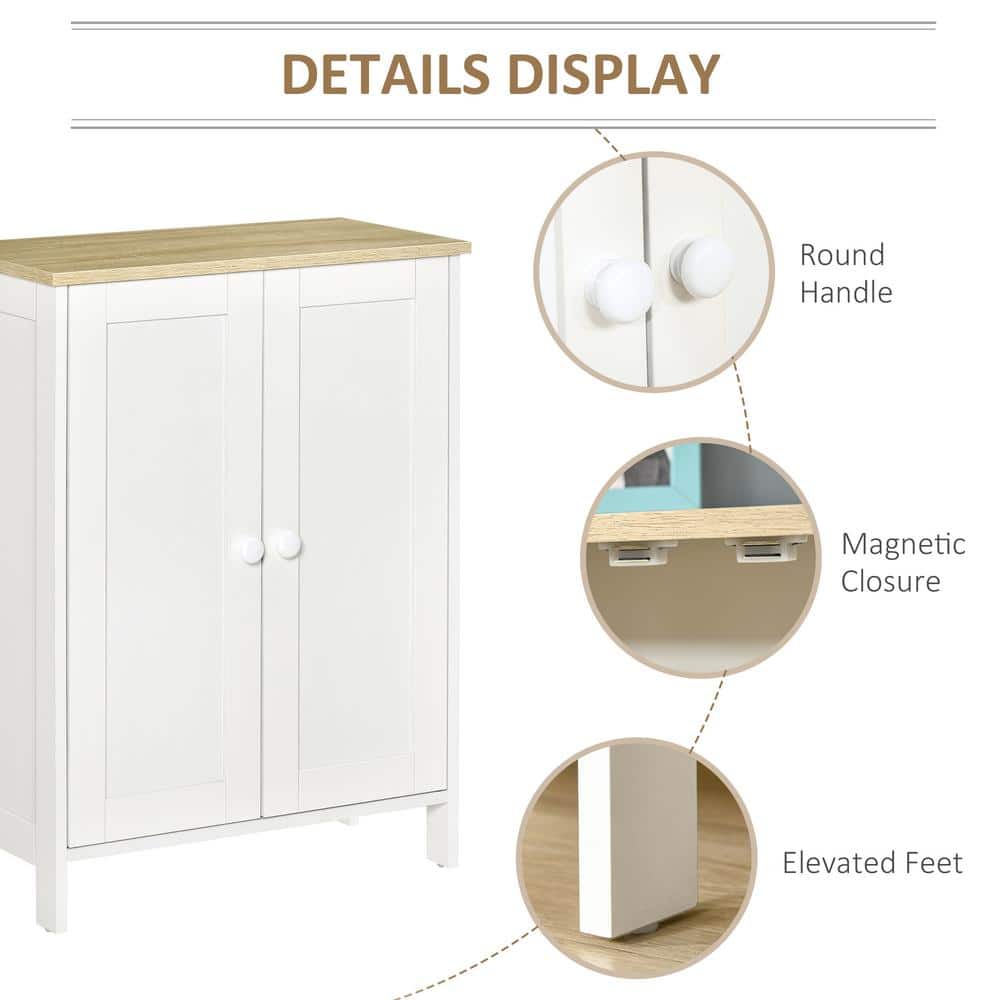 White Freestanding Office Storage Cabinet with Adjustable Shelving