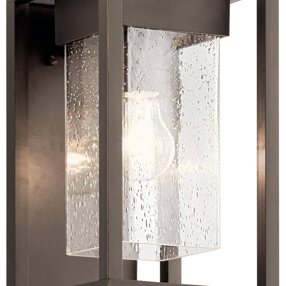 Olde Bronze Seeded Glass 12" Outdoor Wall Sconce