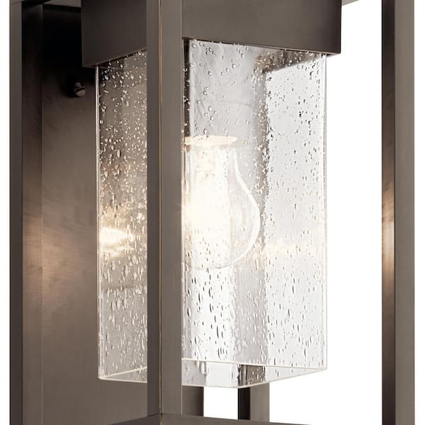 Mercer 12 in. 1-Light Olde Bronze Outdoor Hardwired Wall Lantern Sconce with No Bulbs Included (1-Pack)