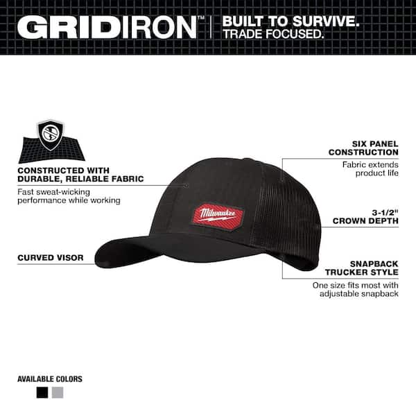 Gridiron Black Adjustable Fit Trucker Hat