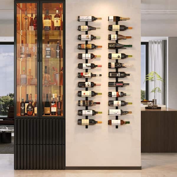 Angel Sar W Black 12-Bottle Wall-Mounted Wine Rack