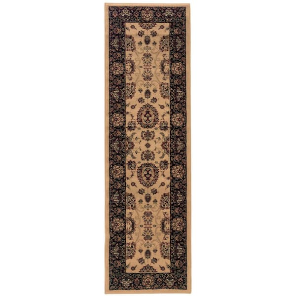 2 ft. x 8 ft. Black Oriental Washable Area Rug Runner Rug